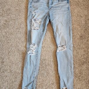 American Eagle Outfitters Light Ripped Skinny Jeans